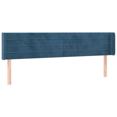 Uzglavlje s ušima tamnoplavo 163x16x78/88 cm baršunasto - Tamno plava 163 x 16 x 78/88 cm 1 Cijena