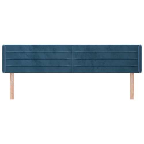 Uzglavlje s ušima tamnoplavo 163x16x78/88 cm baršunasto - Tamno plava 163 x 16 x 78/88 cm 1 Cijena