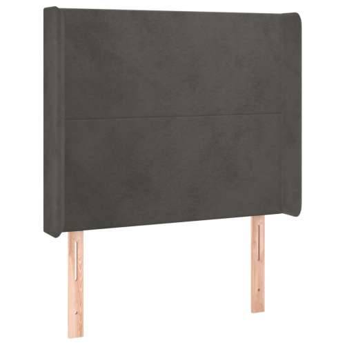 Uzglavlje s ušima tamnosivo 83x16x118/128 cm baršunasto - Tamno siva 83 x 16 x 118/128 cm 1 Cijena