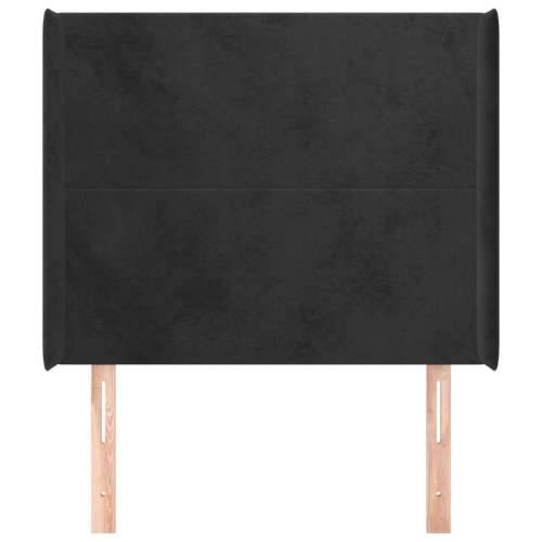 Uzglavlje s ušima crno 83x16x118/128 cm baršunasto - Crna 83 x 16 x 118/128 cm 1 Cijena