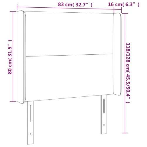 Uzglavlje s ušima tamnoplavo 83x16x118/128 cm baršunasto - Tamno plava 83 x 16 x 118/128 cm 1 Cijena