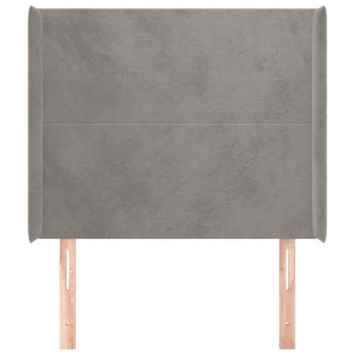 Uzglavlje s ušima svjetlosivo 93x16x118/128 cm baršunasto  - Svjetlosiva 93 x 16 x 118/128 cm 1 Cijena