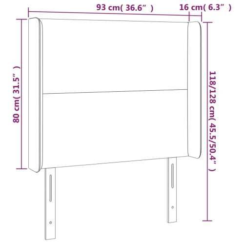 Uzglavlje s ušima ružičasto 93x16x118/128 cm baršunasto - Ružičasta 93 x 16 x 118/128 cm 1 Cijena