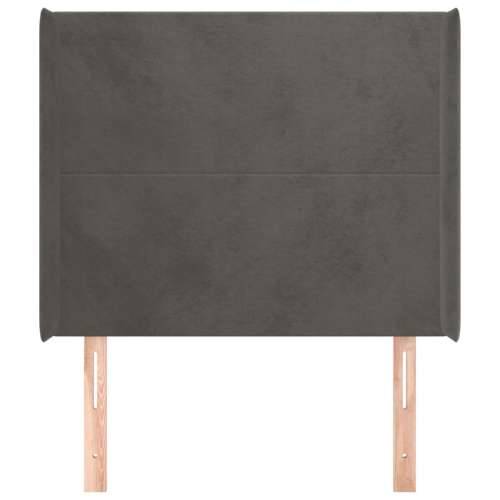 Uzglavlje s ušima tamnosivo 103x16x118/128 cm baršunasto - Tamno siva 103 x 16 x 118/128 cm 1 Cijena