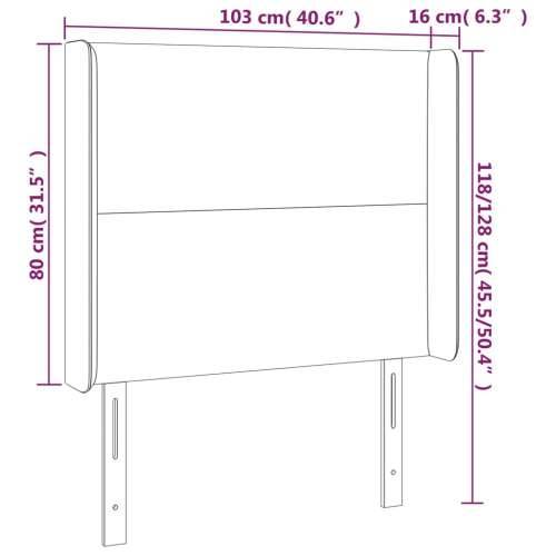 Uzglavlje s ušima tamnosivo 103x16x118/128 cm baršunasto - Tamno siva 103 x 16 x 118/128 cm 1 Cijena