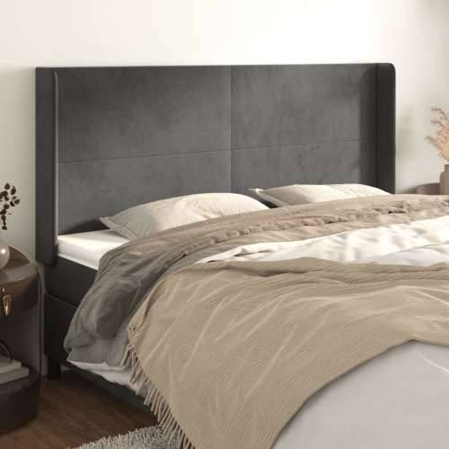 Uzglavlje s ušima tamnosivo 163x16x118/128 cm baršunasto - Tamno siva 163 x 16 x 118/128 cm 1 Cijena