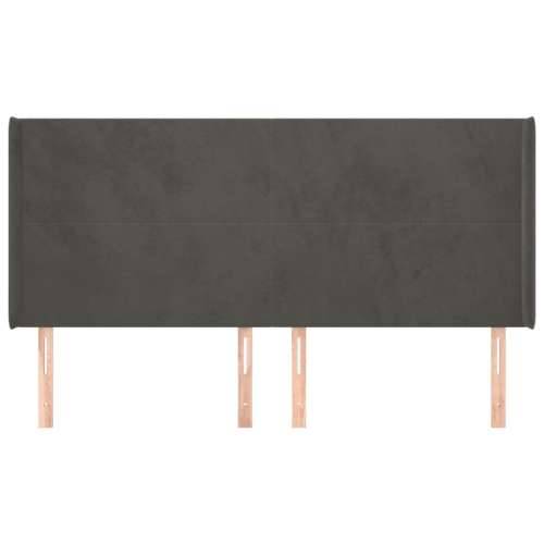 Uzglavlje s ušima tamnosivo 163x16x118/128 cm baršunasto - Tamno siva 163 x 16 x 118/128 cm 1 Cijena