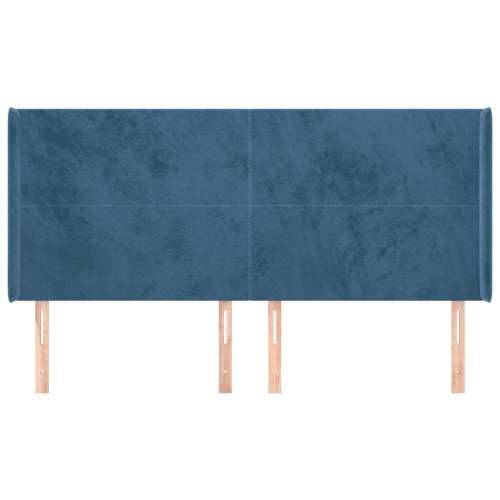 Uzglavlje s ušima tamnoplavo 163x16x118/128 cm baršunasto - Tamno plava 163 x 16 x 118/128 cm 1 Cijena