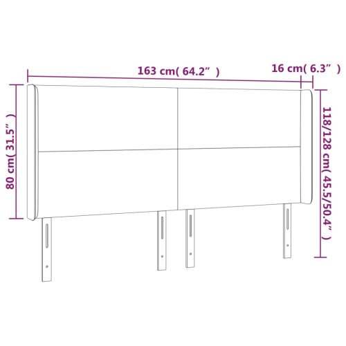 Uzglavlje s ušima tamnoplavo 163x16x118/128 cm baršunasto - Tamno plava 163 x 16 x 118/128 cm 1 Cijena