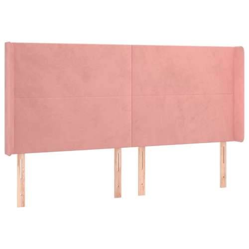 Uzglavlje s ušima ružičasto 163x16x118/128 cm baršunasto - Ružičasta 163 x 16 x 118/128 cm 1 Cijena