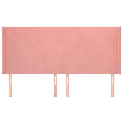 Uzglavlje s ušima ružičasto 163x16x118/128 cm baršunasto - Ružičasta 163 x 16 x 118/128 cm 1 Cijena