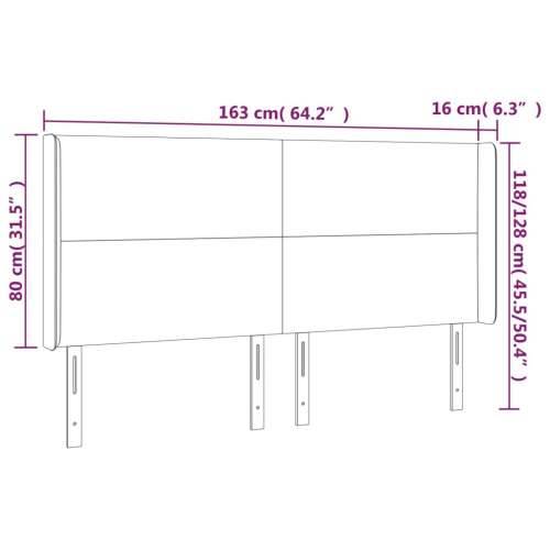 Uzglavlje s ušima ružičasto 163x16x118/128 cm baršunasto - Ružičasta 163 x 16 x 118/128 cm 1 Cijena
