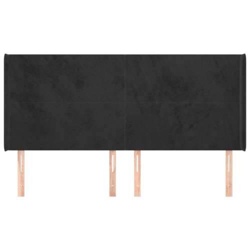 Uzglavlje s ušima crno 183x16x118/128 cm baršunasto - Crna 183 x 16 x 118/128 cm 1 Cijena