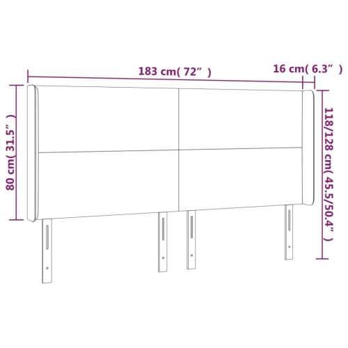 Uzglavlje s ušima crno 183x16x118/128 cm baršunasto - Crna 183 x 16 x 118/128 cm 1 Cijena