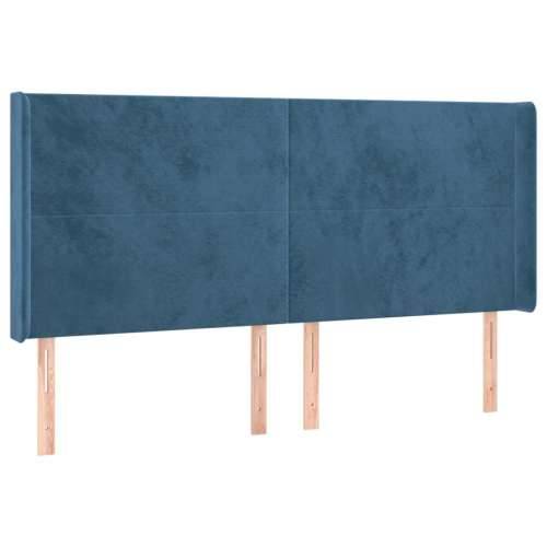 Uzglavlje s ušima tamnoplavo 183x16x118/128 cm baršunasto - Tamno plava 183 x 16 x 118/128 cm 1 Cijena