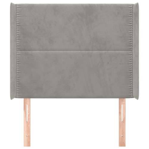 Uzglavlje s ušima svjetlosivo 83x16x118/128 cm baršunasto - Svjetlosiva 83 x 16 x 118/128 cm 1 Cijena