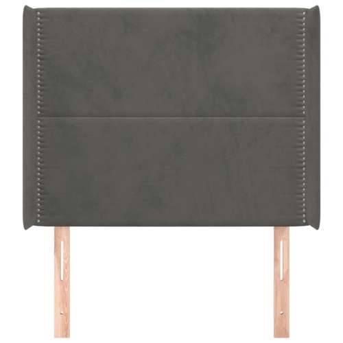 Uzglavlje s ušima tamnosivo 103x16x118/128 cm baršunasto - Tamno siva 103 x 16 x 118/128 cm 1 Cijena