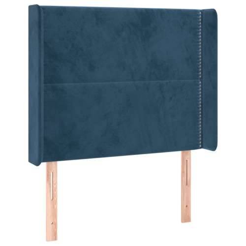Uzglavlje s ušima tamnoplavo 103x16x118/128 cm baršunasto - Tamno plava 103 x 16 x 118/128 cm 1 Cijena