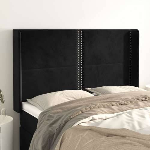 Uzglavlje s ušima crno 147x16x118/128 cm baršunasto - Crna 147 x 16 x 118/128 cm 1 Cijena
