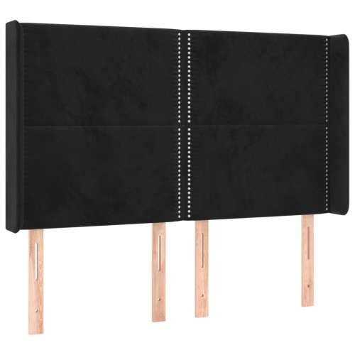 Uzglavlje s ušima crno 147x16x118/128 cm baršunasto - Crna 147 x 16 x 118/128 cm 1 Cijena