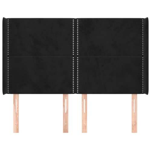 Uzglavlje s ušima crno 147x16x118/128 cm baršunasto - Crna 147 x 16 x 118/128 cm 1 Cijena