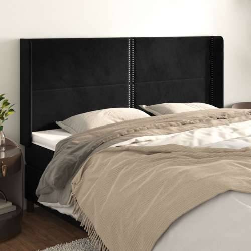 Uzglavlje s ušima crno 183x16x118/128 cm baršunasto - Crna 183 x 16 x 118/128 cm 1 Cijena