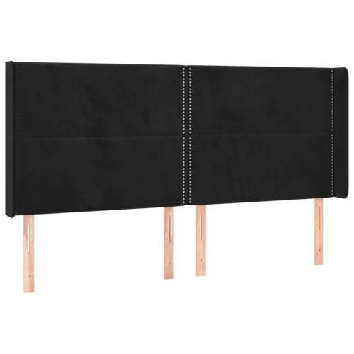 Uzglavlje s ušima crno 183x16x118/128 cm baršunasto - Crna 183 x 16 x 118/128 cm 1 Cijena