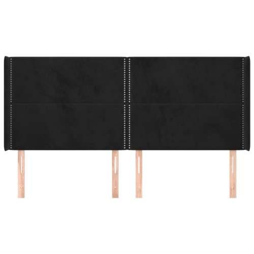 Uzglavlje s ušima crno 183x16x118/128 cm baršunasto - Crna 183 x 16 x 118/128 cm 1 Cijena