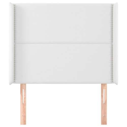 Uzglavlje s ušima bijelo 83x16x118/128 cm od umjetne kože - Bijela 83 x 16 x 118/128 cm 1 Cijena