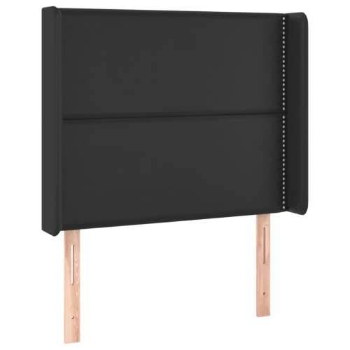 Uzglavlje s ušima crno 103x16x118/128 cm od umjetne kože - Crna 103 x 16 x 118/128 cm 1 Cijena