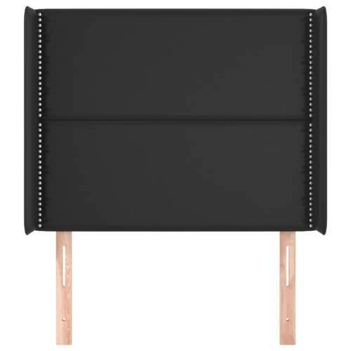 Uzglavlje s ušima crno 103x16x118/128 cm od umjetne kože - Crna 103 x 16 x 118/128 cm 1 Cijena