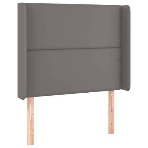 Uzglavlje s ušima sivo 103x16x118/128 cm od umjetne kože - Siva 103 x 16 x 118/128 cm 1 Cijena