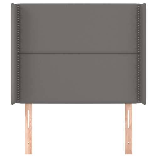 Uzglavlje s ušima sivo 103x16x118/128 cm od umjetne kože - Siva 103 x 16 x 118/128 cm 1 Cijena