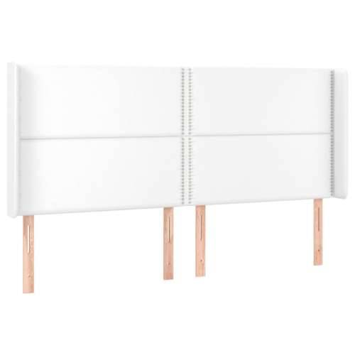 Uzglavlje s ušima bijelo 163x16x118/128 cm od umjetne kože - Bijela 163 x 16 x 118/128 cm 1 Cijena