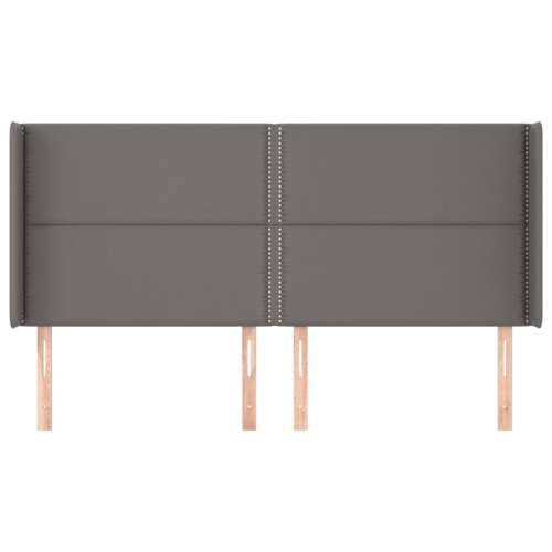 Uzglavlje s ušima sivo 163x16x118/128 cm od umjetne kože - Siva 163 x 16 x 118/128 cm 1 Cijena