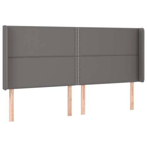 Uzglavlje s ušima sivo 183x16x118/128 cm od umjetne kože - Siva 183 x 16 x 118/128 cm 1 Cijena