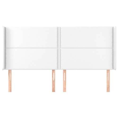 Uzglavlje s ušima bijelo 203x16x118/128 cm od umjetne kože - Bijela 203 x 16 x 118/128 cm 1 Cijena