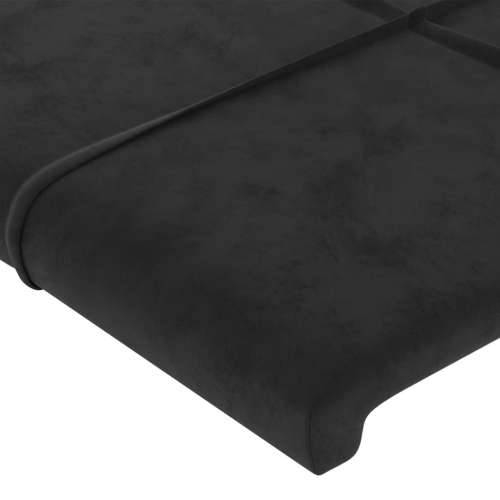 Uzglavlje s ušima crno 147x16x118/128 cm baršunasto - Crna 147 x 16 x 118/128 cm 1 Cijena