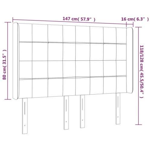 Uzglavlje s ušima crno 147x16x118/128 cm baršunasto - Crna 147 x 16 x 118/128 cm 1 Cijena
