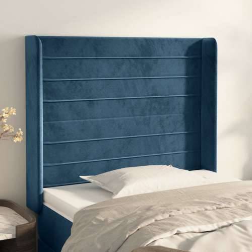 Uzglavlje s ušima tamnoplavo 83x16x118/128 cm baršunasto - Tamno plava 83 x 16 x 118/128 cm 1 Cijena