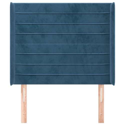 Uzglavlje s ušima tamnoplavo 83x16x118/128 cm baršunasto - Tamno plava 83 x 16 x 118/128 cm 1 Cijena