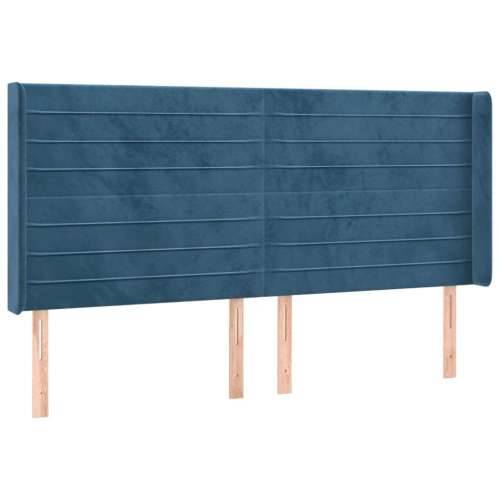 Uzglavlje s ušima tamnoplavo 163x16x118/128 cm baršunasto - Tamno plava 163 x 16 x 118/128 cm 1 Cijena