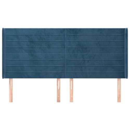 Uzglavlje s ušima tamnoplavo 163x16x118/128 cm baršunasto - Tamno plava 163 x 16 x 118/128 cm 1 Cijena