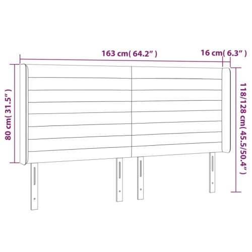 Uzglavlje s ušima tamnoplavo 163x16x118/128 cm baršunasto - Tamno plava 163 x 16 x 118/128 cm 1 Cijena