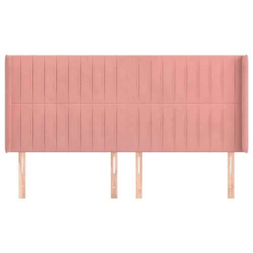 Uzglavlje s ušima ružičasto 163x16x118/128 cm baršunasto - Ružičasta 163 x 16 x 118/128 cm 1 Cijena