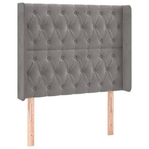 Uzglavlje s ušima svjetlosivo 93x16x118/128 cm baršunasto - Svjetlosiva 93 x 16 x 118/128 cm 1 Cijena