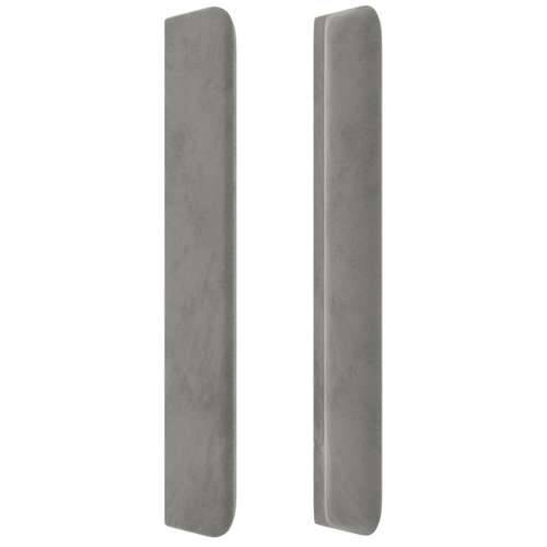 Uzglavlje s ušima svjetlosivo 93x16x118/128 cm baršunasto - Svjetlosiva 93 x 16 x 118/128 cm 1 Cijena