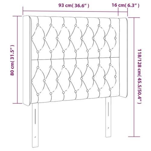 Uzglavlje s ušima svjetlosivo 93x16x118/128 cm baršunasto - Svjetlosiva 93 x 16 x 118/128 cm 1 Cijena