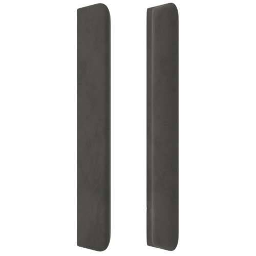 Uzglavlje s ušima tamnosivo 203x16x118/128 cm baršunasto - Tamno siva 203 x 16 x 118/128 cm 1 Cijena