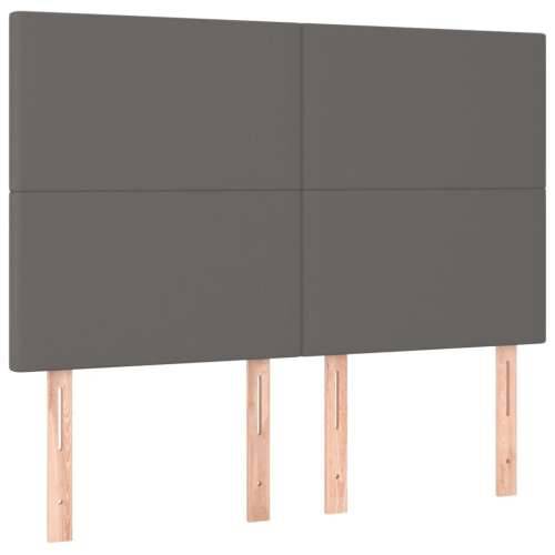 Okvir za krevet s uzglavljem sivi 140x190 cm od umjetne kože - Siva 140 x 190 cm Gladak dizajn Cijena